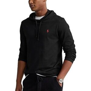 Ralph Lauren jersey hooded Tshirt Black Pullover Hoodie M